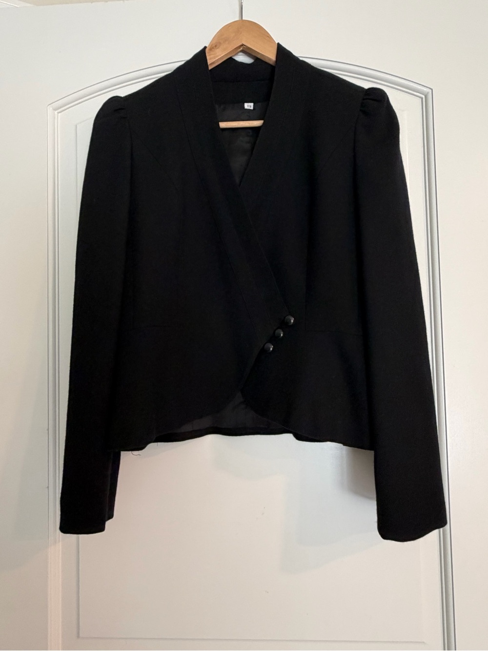 Peabody House International Classic Black Women's Tailored Wool Jacket Blazer M